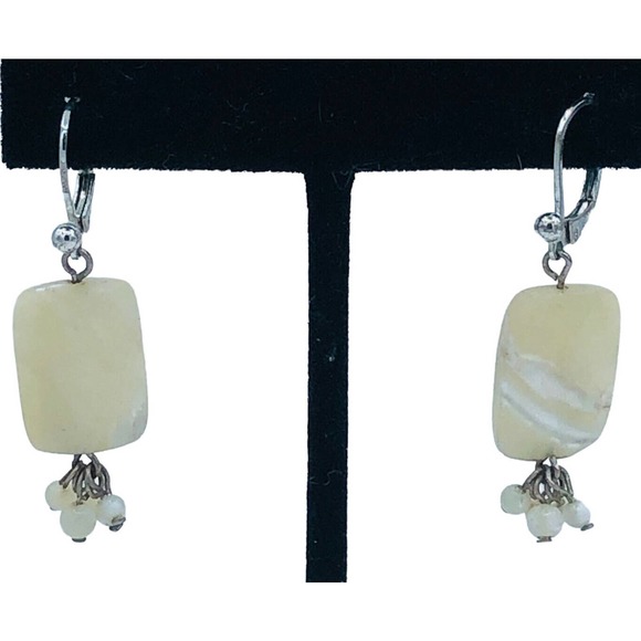 Mother of Pearl Sea Shell Faceted Bead Drop Dangle Earrings Jewelry - Picture 1 of 9